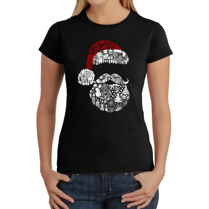 Santa Pics - Womens Word Art T-Shirt