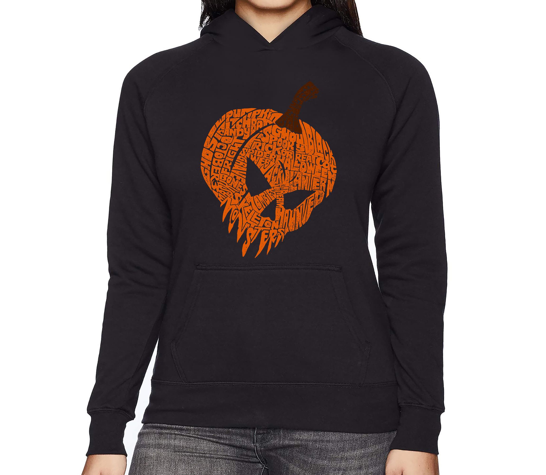 Evil Pumpkin - Womens Word Art Hooded Sweatshirt