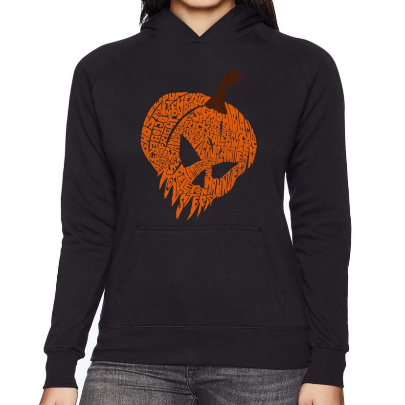 Evil Pumpkin - Womens Word Art Hooded Sweatshirt