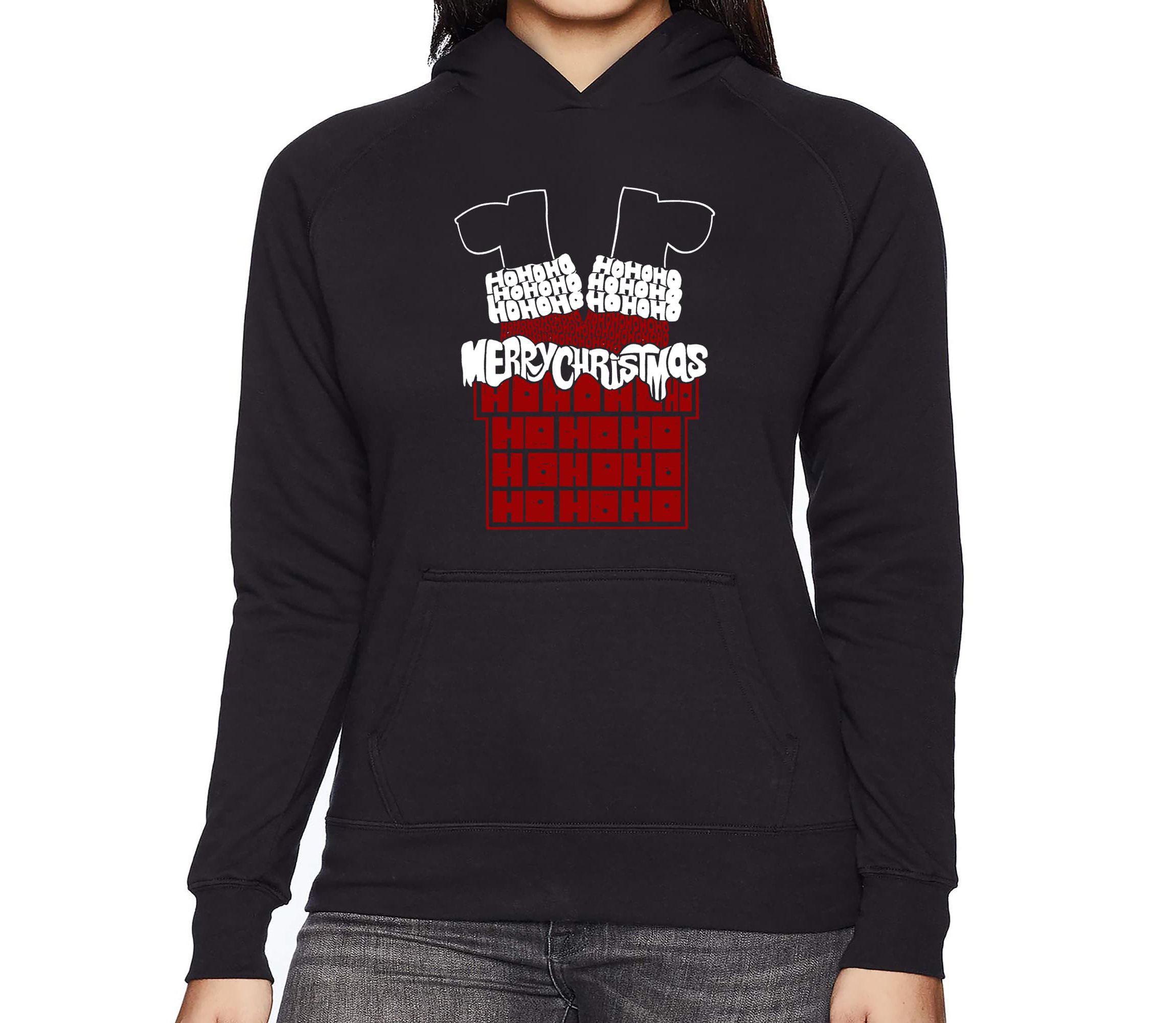 Chimney Santa - Womens Word Art Hooded Sweatshirt