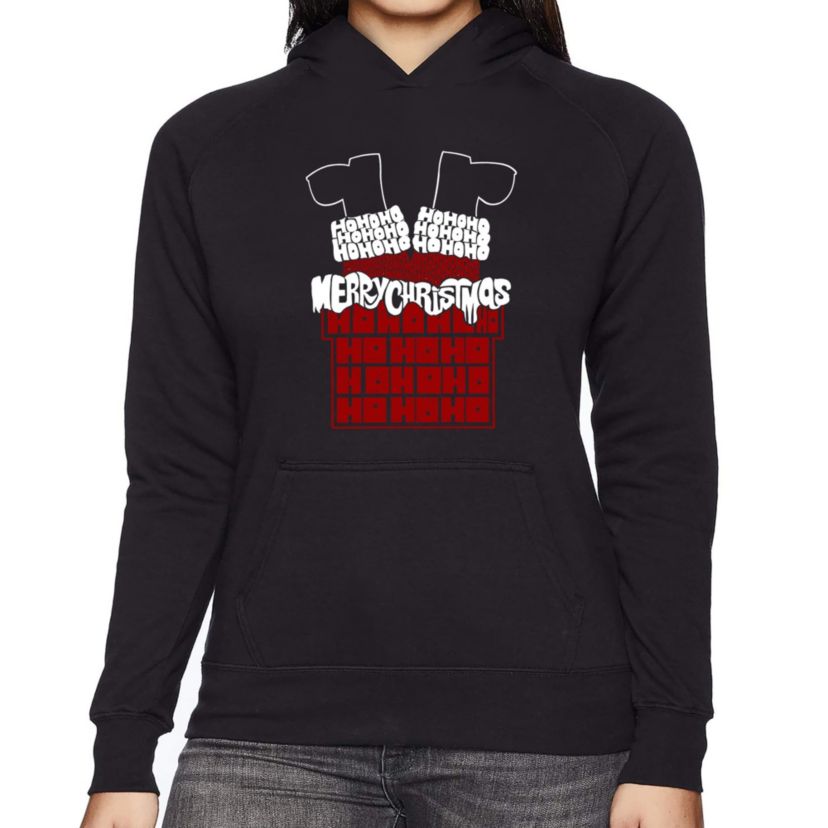 Chimney Santa - Womens Word Art Hooded Sweatshirt