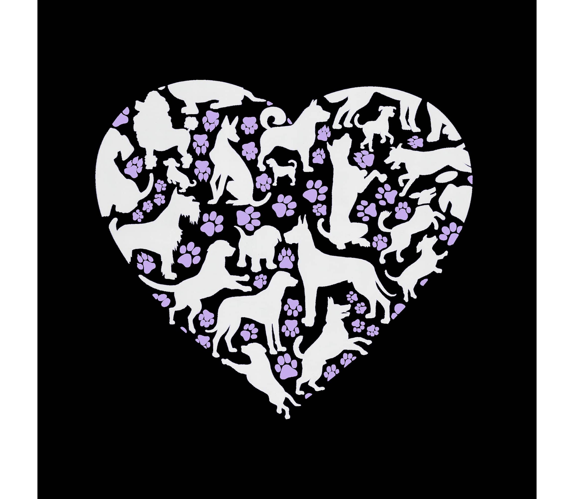 Dog Heart - Womens Word Art V-Neck T-Shirt