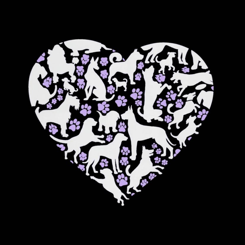 Dog Heart - Womens Word Art V-Neck T-Shirt