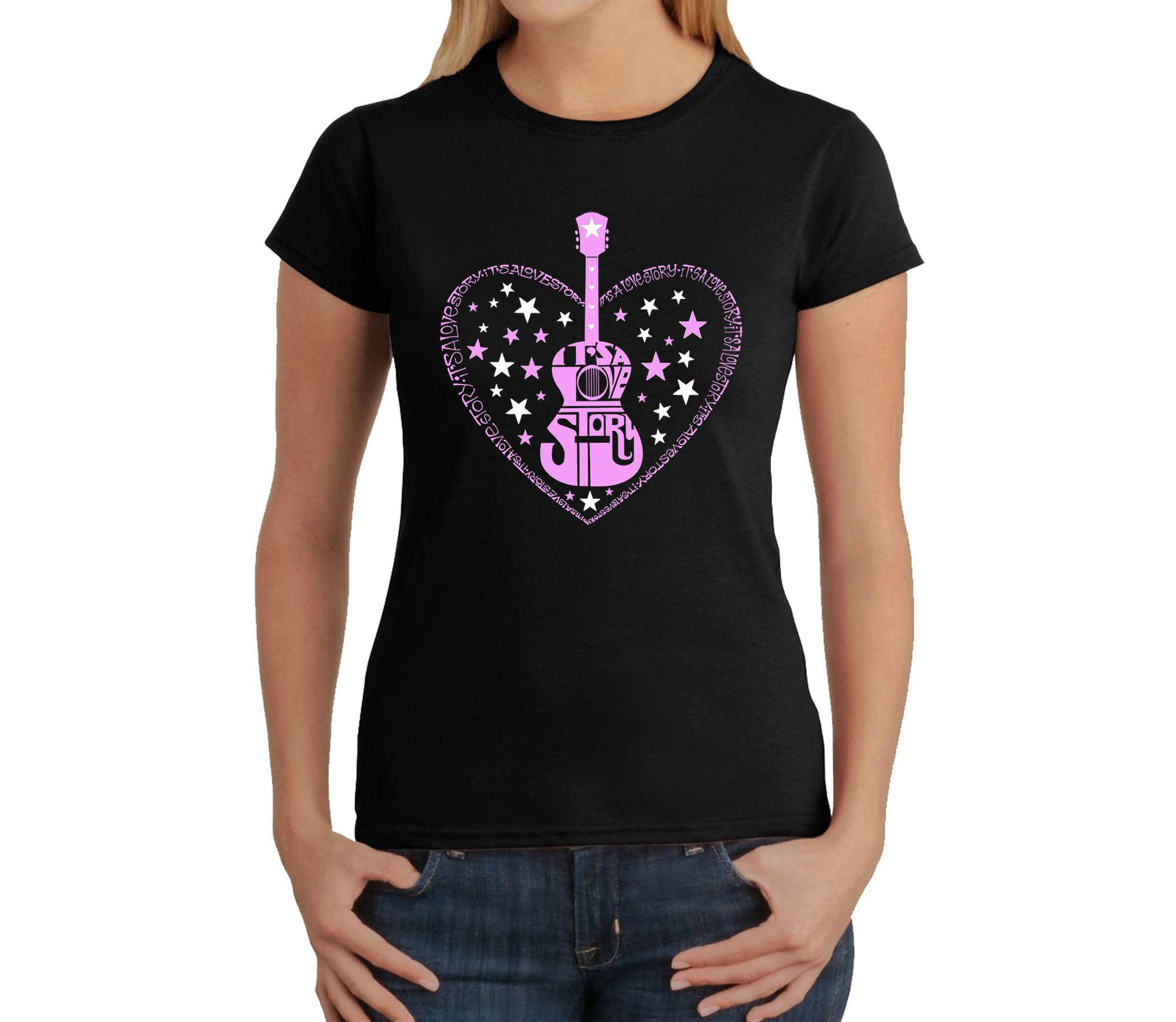 Its A Love Story - Womens Word Art T-Shirt