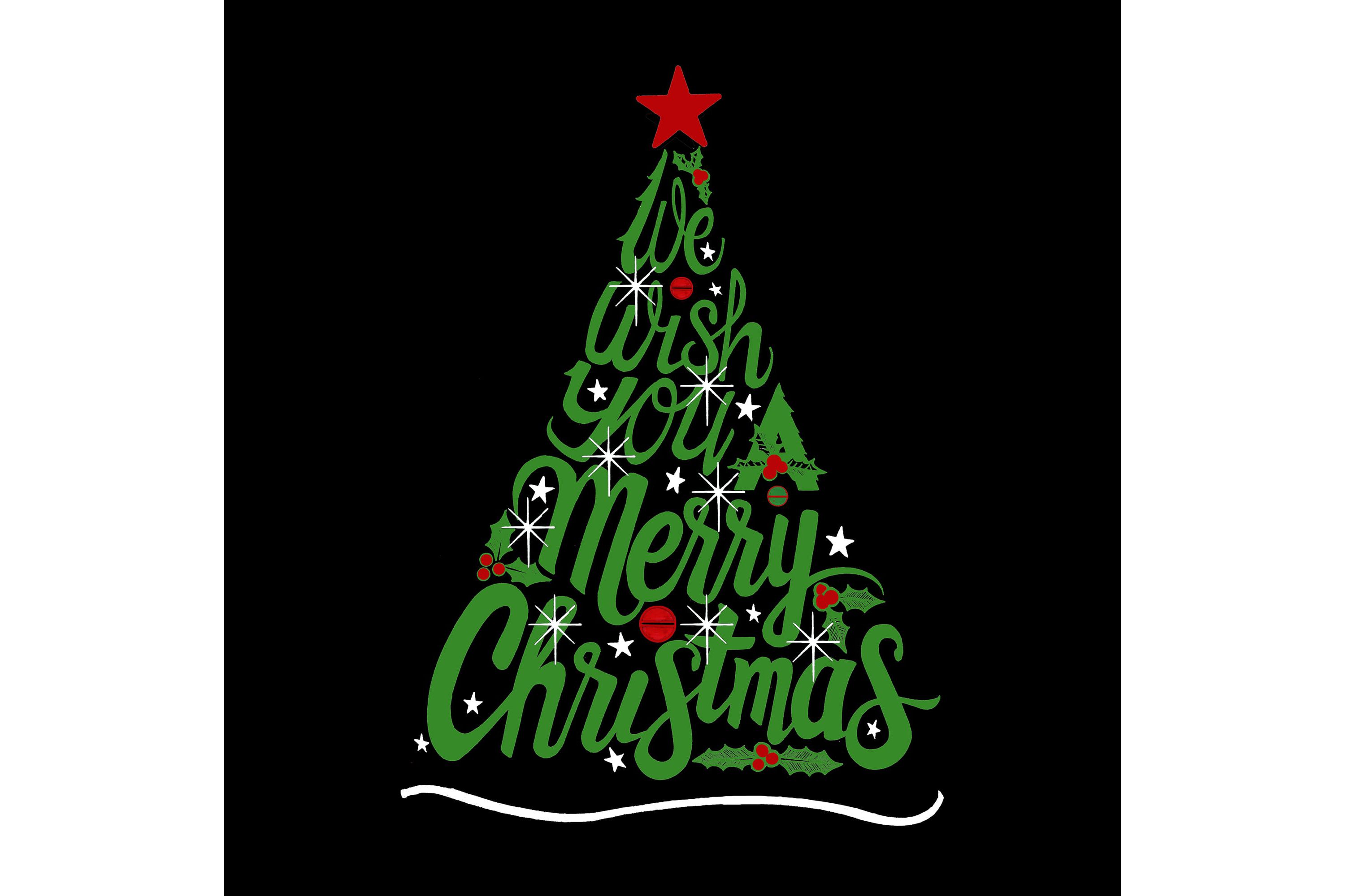 We Wish You A Merry Christmas - Womens Word Art T-Shirt