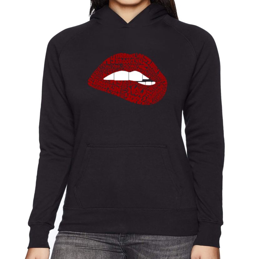 Brooklyn Lips - Womens Word Art Hooded Sweatshirt