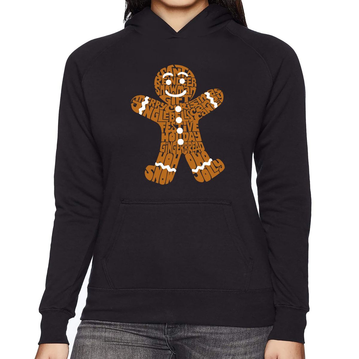 Gingerbread - Womens Word Art Hooded Sweatshirt