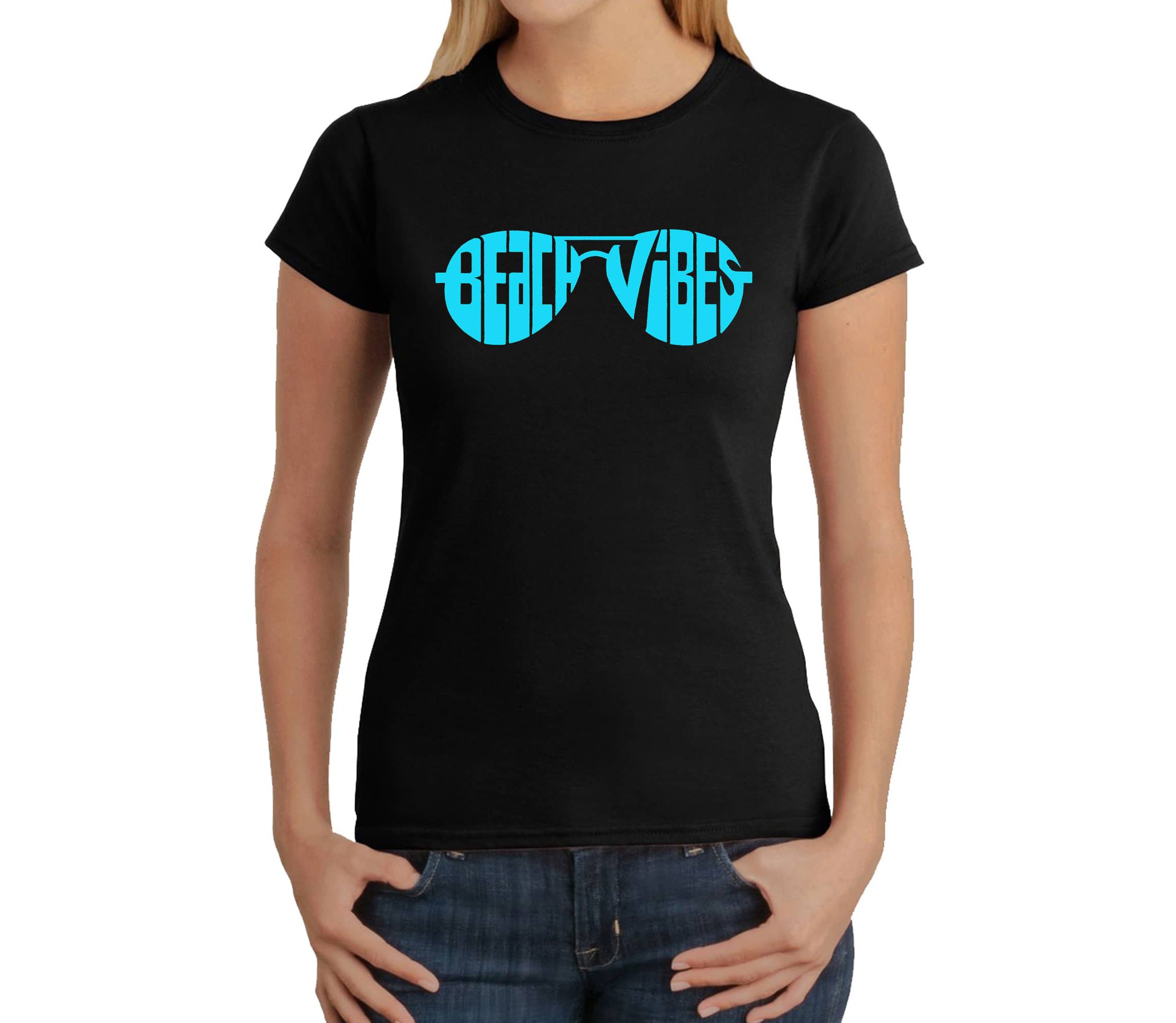 Beach Vibes - Womens Word Art T-Shirt