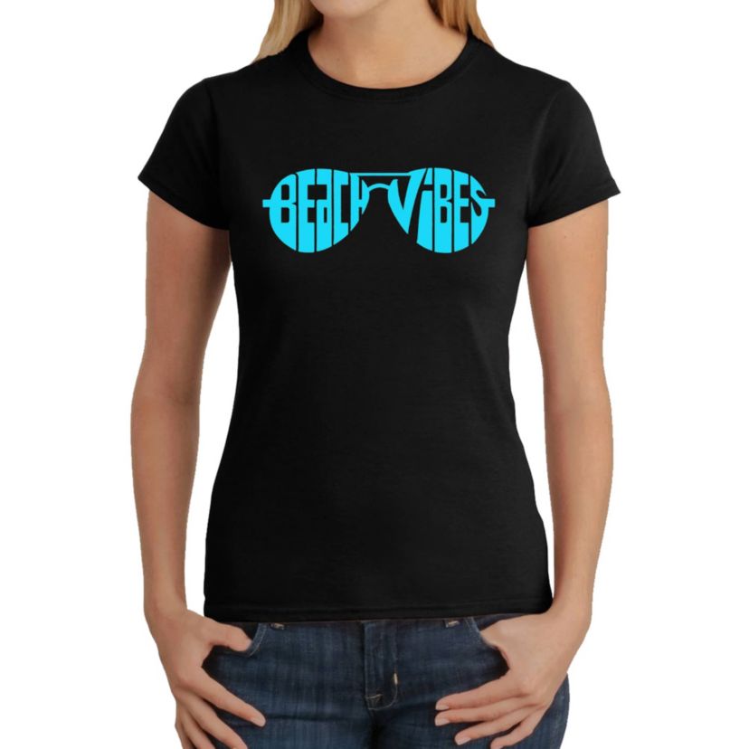 Beach Vibes - Womens Word Art T-Shirt