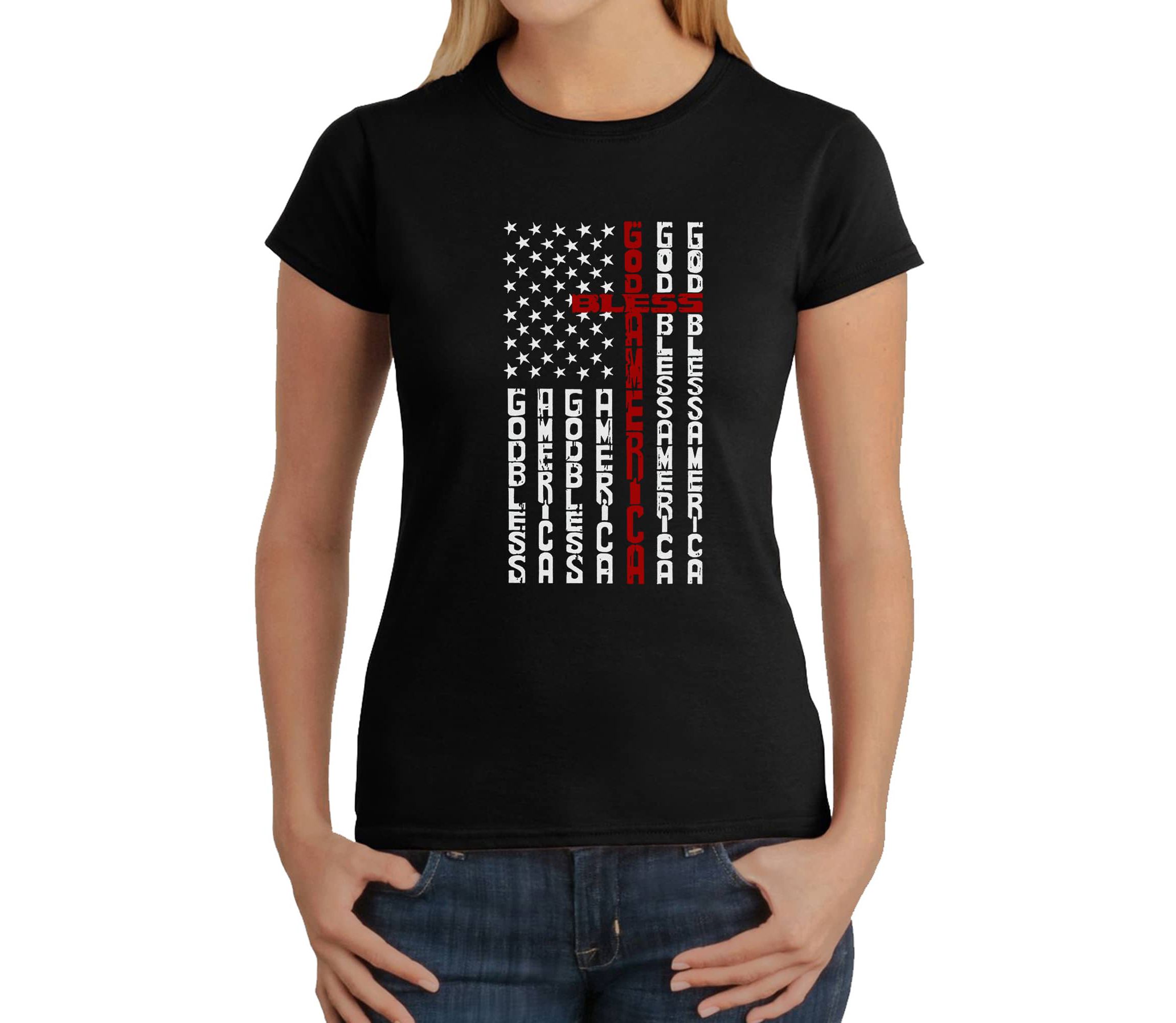 Cross Flag - Womens Word Art T-Shirt