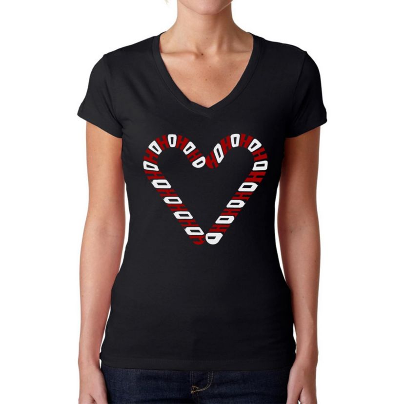 Candy Canes - Womens Word Art V-Neck T-Shirt