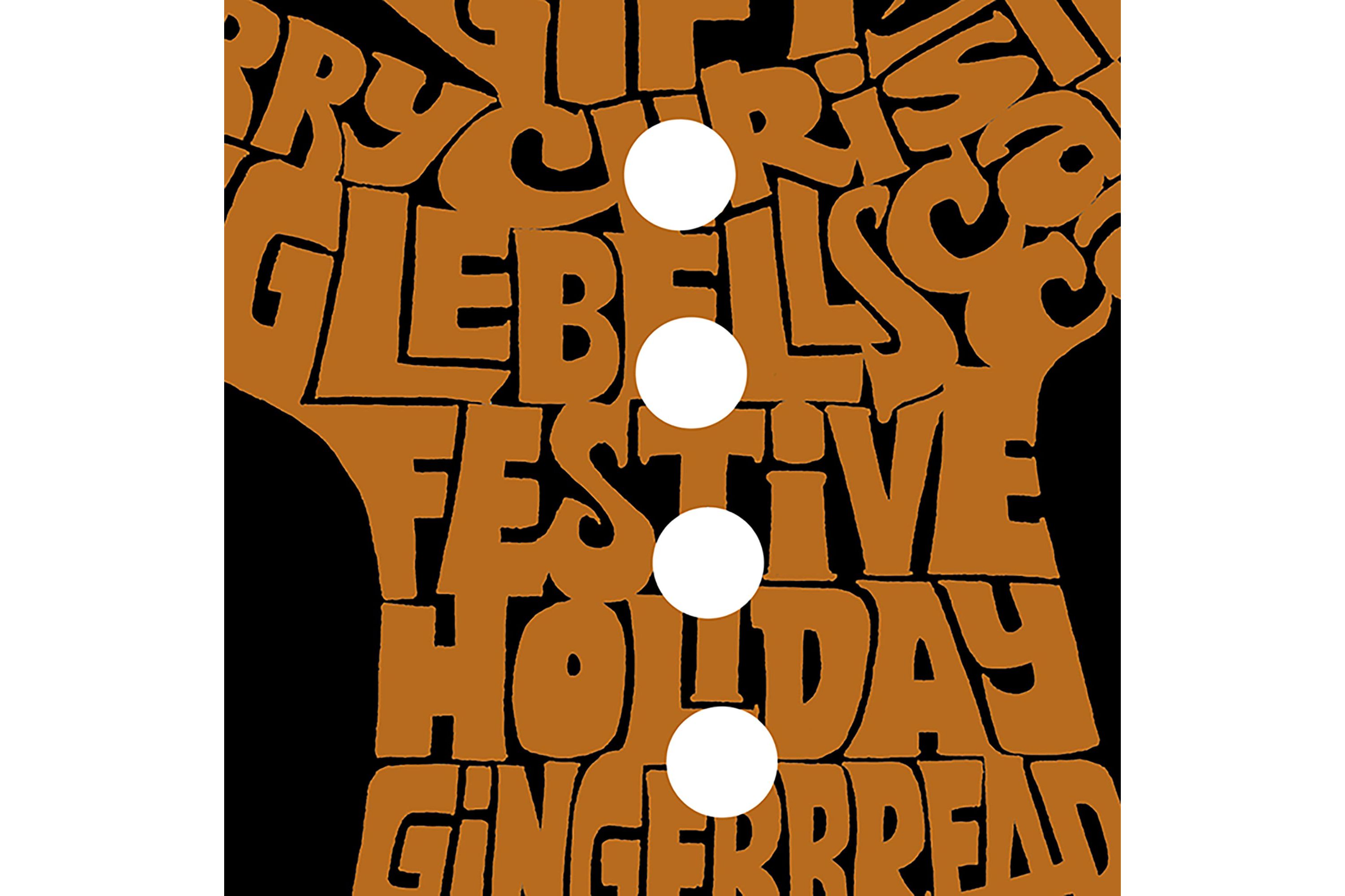 Gingerbread - Womens Word Art V-Neck T-Shirt