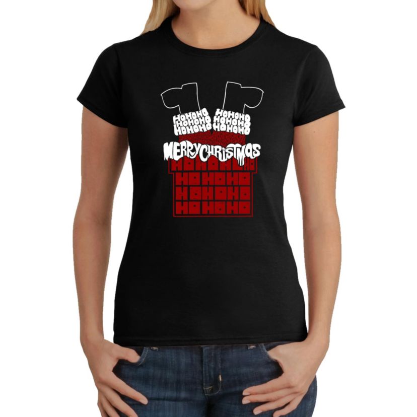 Chimney Santa - Womens Word Art T-Shirt
