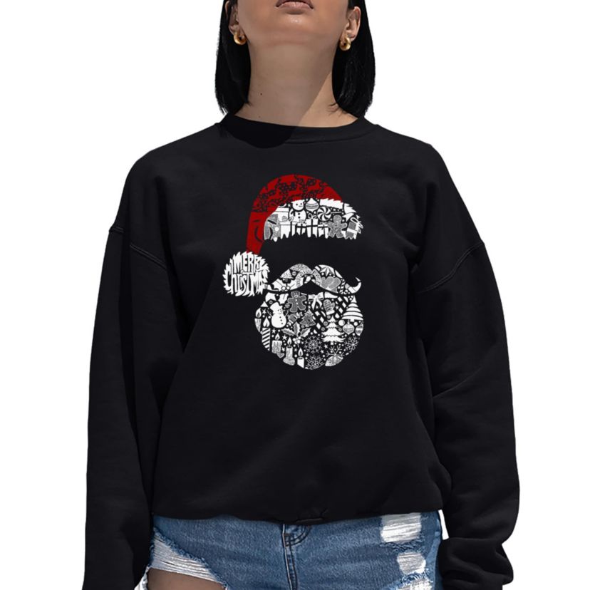 Santa Pics - Womens Word Art Crewneck Sweatshirt
