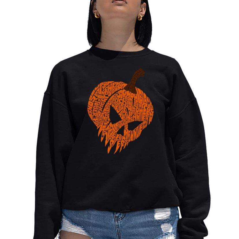 Evil Pumpkin - Womens Word Art Crewneck Sweatshirt