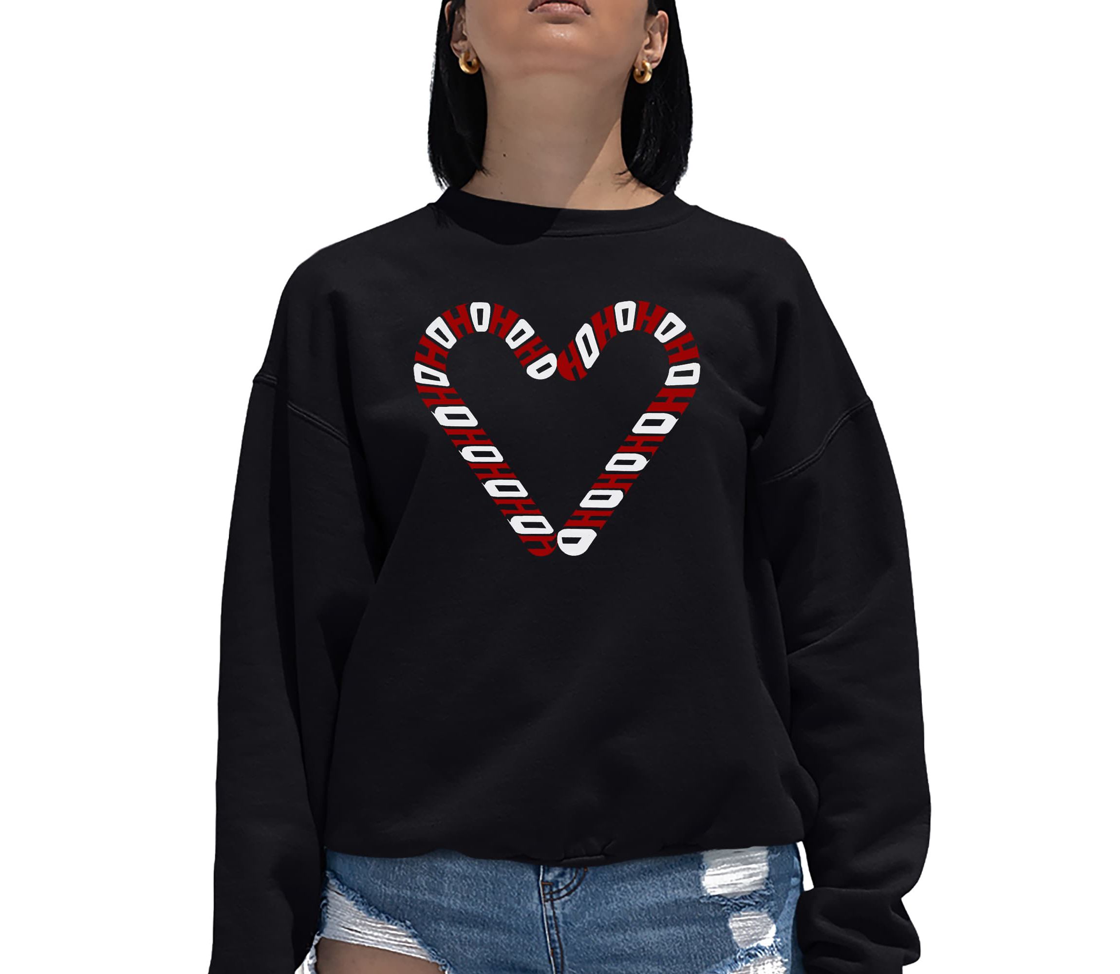 Candy Canes - Womens Word Art Crewneck Sweatshirt