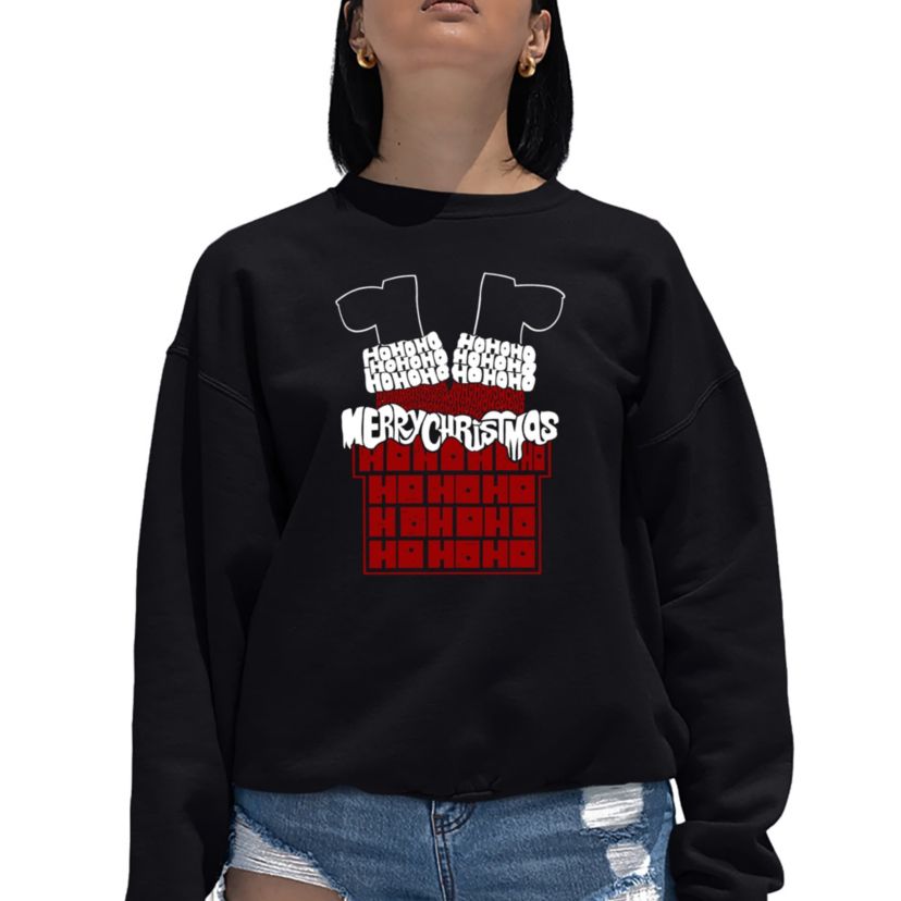 Chimney Santa - Womens Word Art Crewneck Sweatshirt