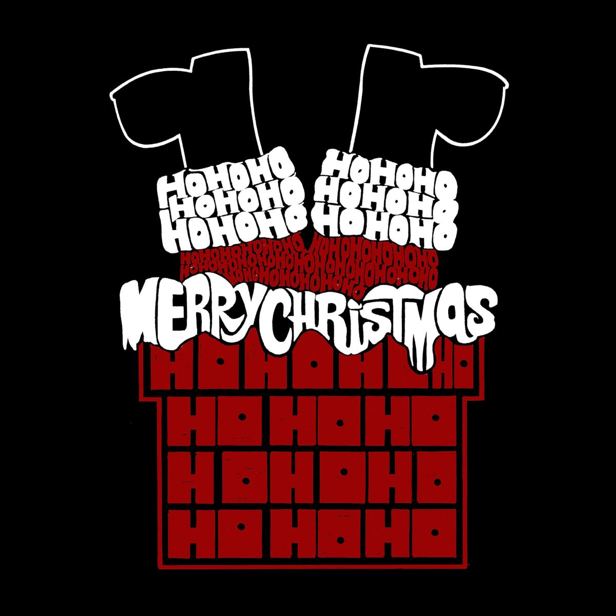 Chimney Santa - Womens Word Art Crewneck Sweatshirt