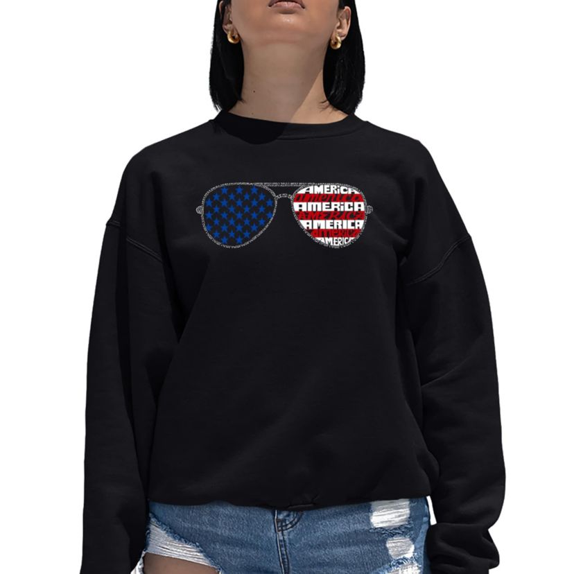 Americana Sunglasses - Womens Word Art Crewneck Sweatshirt