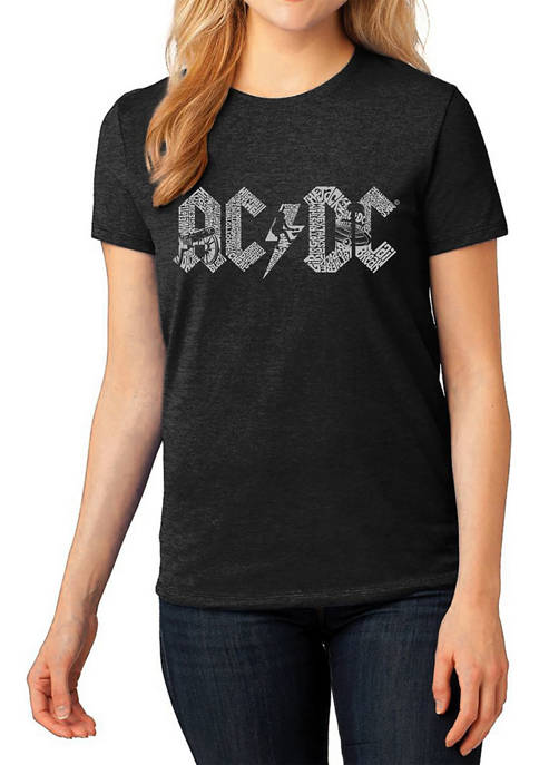 Womens Premium Blend Word Art Graphic T-Shirt - ACDC