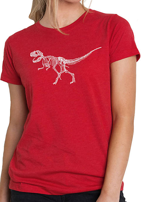 Premium Blend Word Art T-Shirt - Dinosaur T-Rex Skeleton