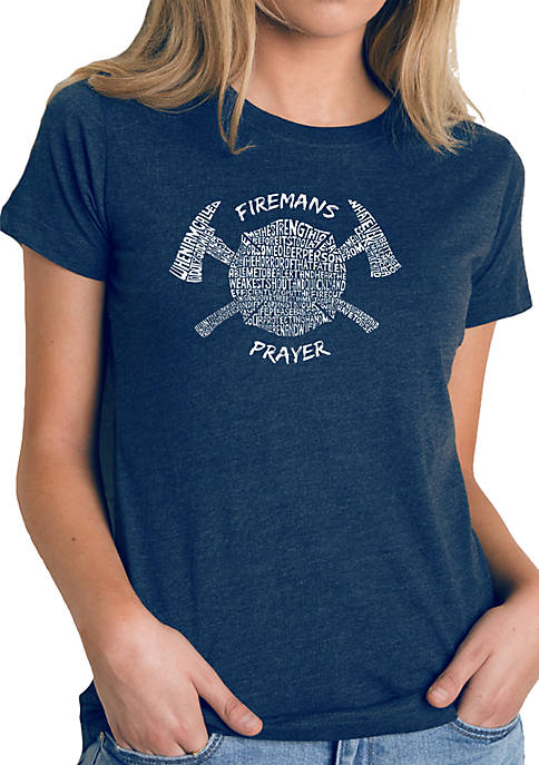 Premium Blend Word Art T-Shirt - Firemans Prayer