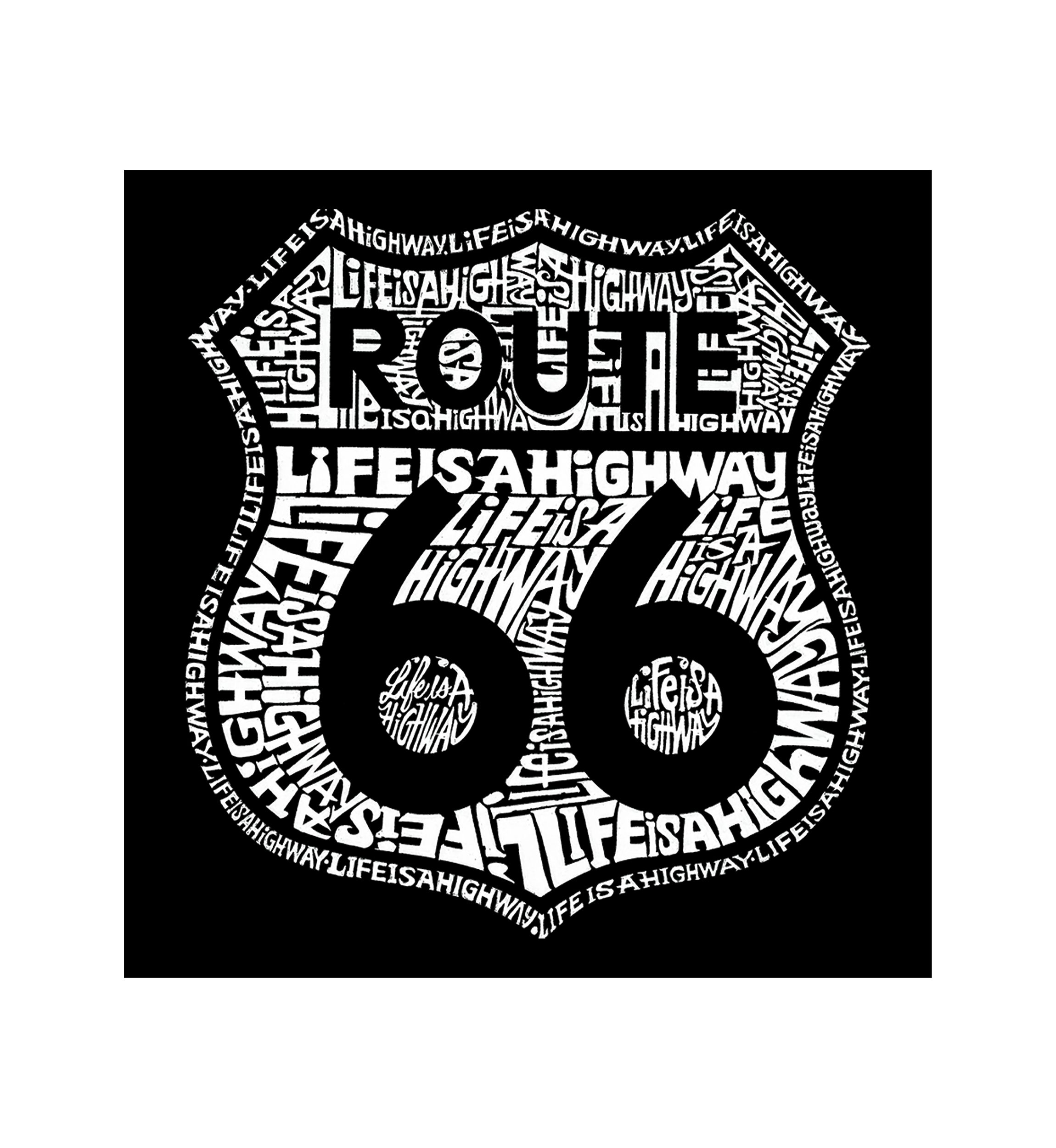 Womens Premium Blend Word Art Graphic T-Shirt - Route 66 - Life is a Highway