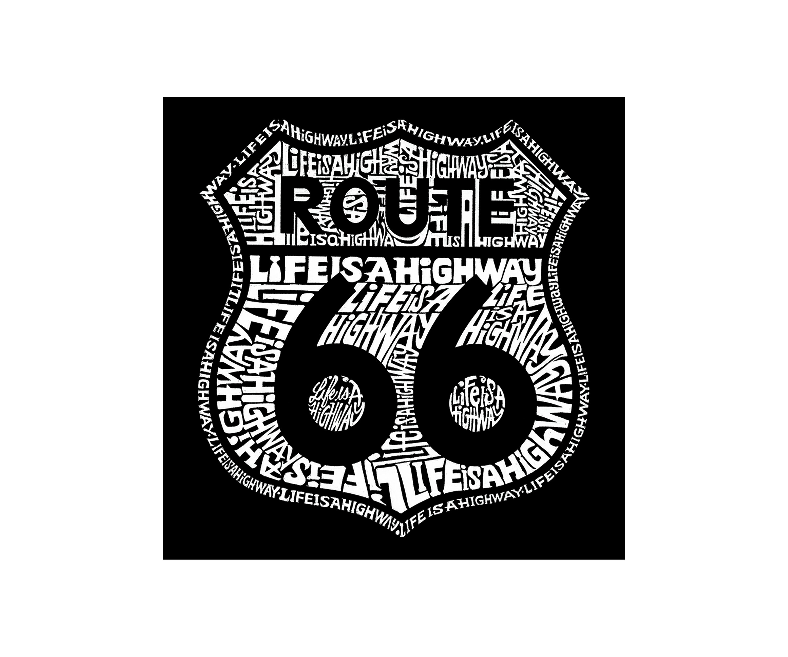 Womens Premium Blend Word Art Graphic T-Shirt - Route 66 - Life is a Highway