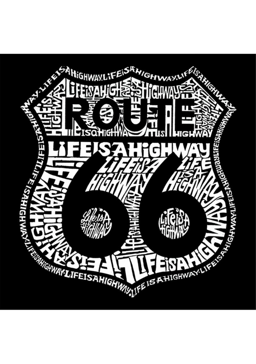 Womens Premium Blend Word Art Graphic T-Shirt - Route 66 - Life is a Highway