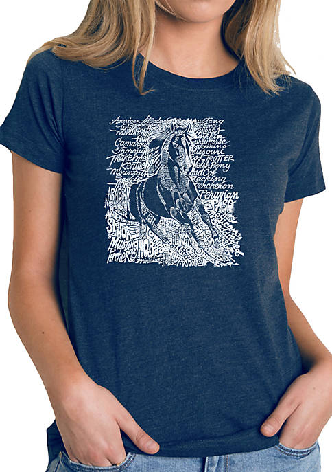 Premium Blend Word Art T-Shirt - Popular Horse Breeds