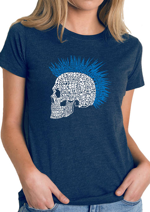 Womens Premium Blend Word Art Graphic T-Shirt - Punk Mohawk