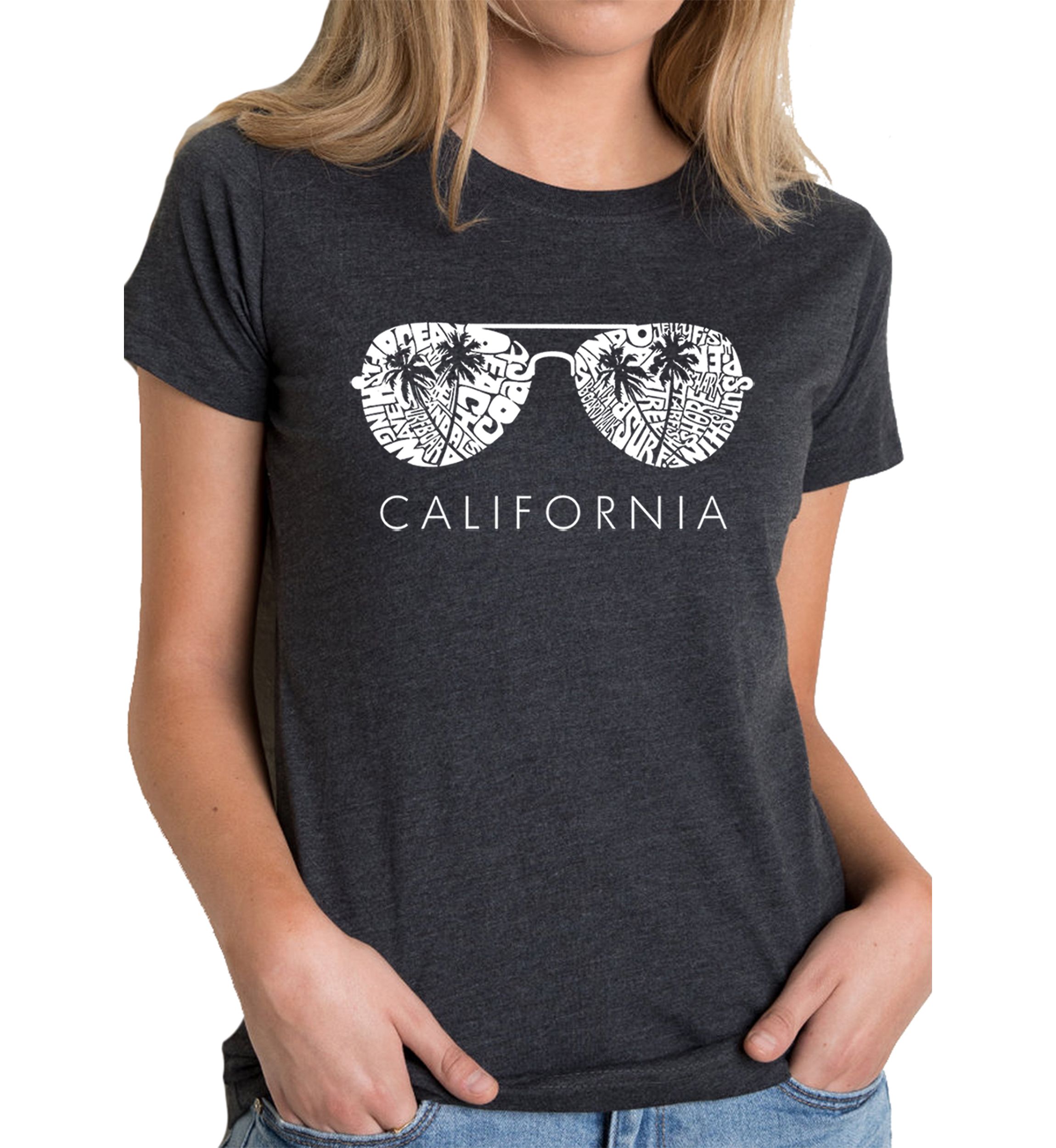 Womens Premium Blend Word Art Graphic T-Shirt - California Shades
