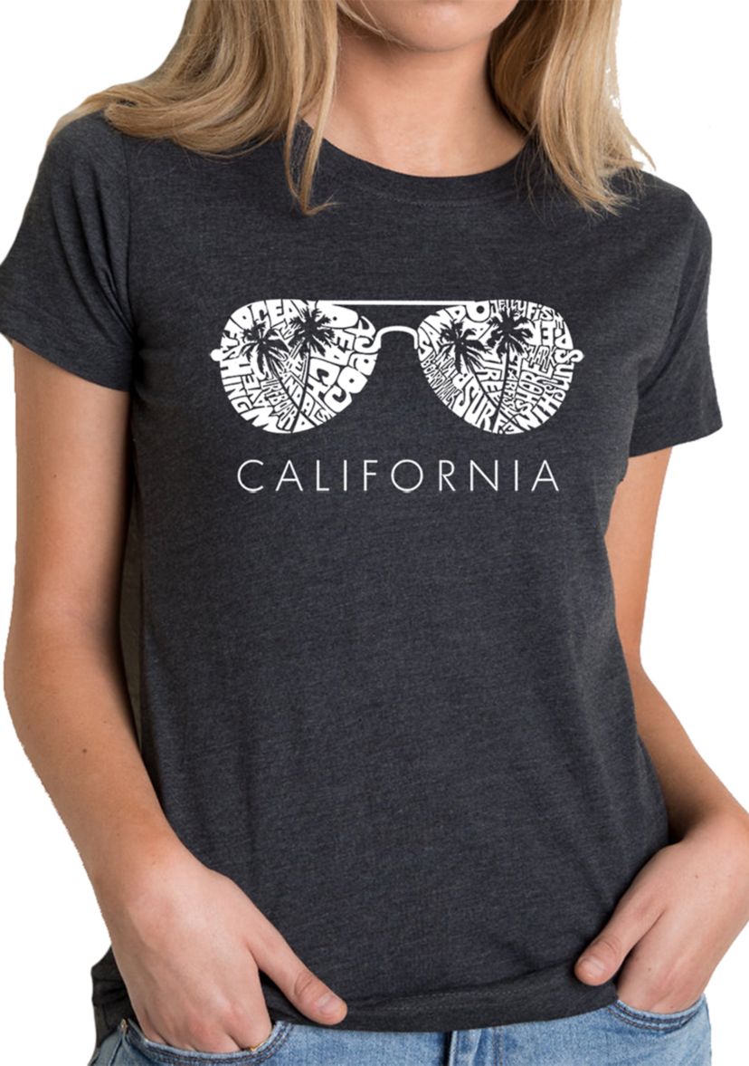 Womens Premium Blend Word Art Graphic T-Shirt - California Shades