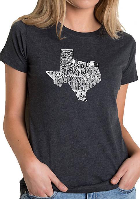 Womens Word Art T-Shirt - The Great State of Texas  