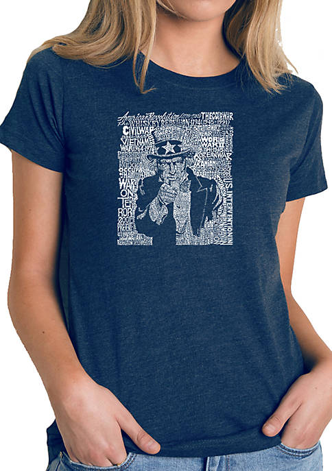 Womens Word Art T-Shirt - Uncle Sam