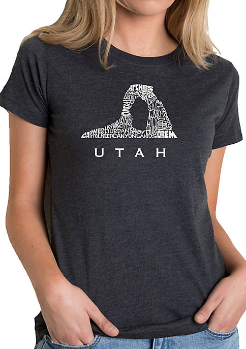 Womens Premium Blend Word Art T-Shirt - Utah