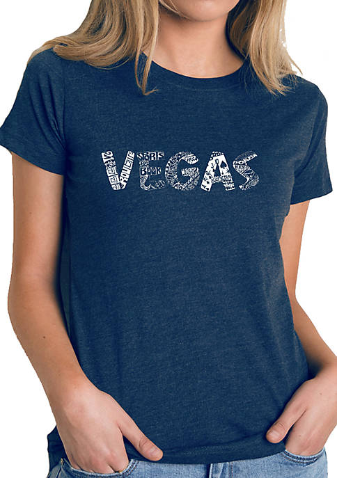 Womens Premium Blend Word Art T-Shirt - Vegas