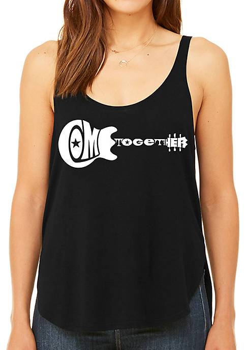 Premium Word Art Flowy Tank Top - Come Together 