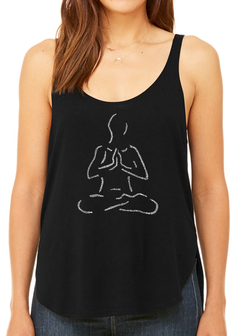 Premium Word Art Flowy Tank Top - Popular Yoga Poses