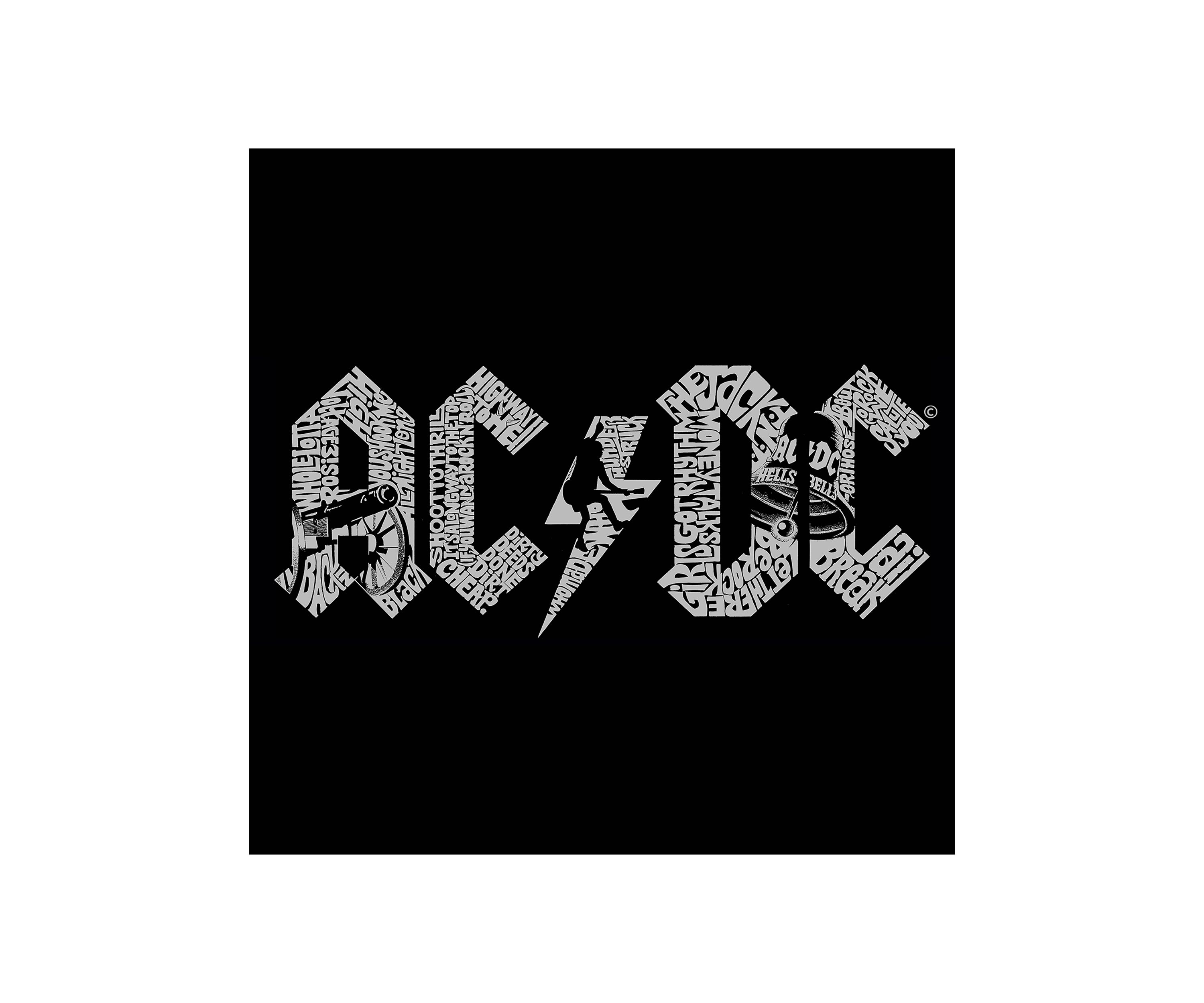 Womens Word Art Long Sleeve Graphic T-Shirt - ACDC