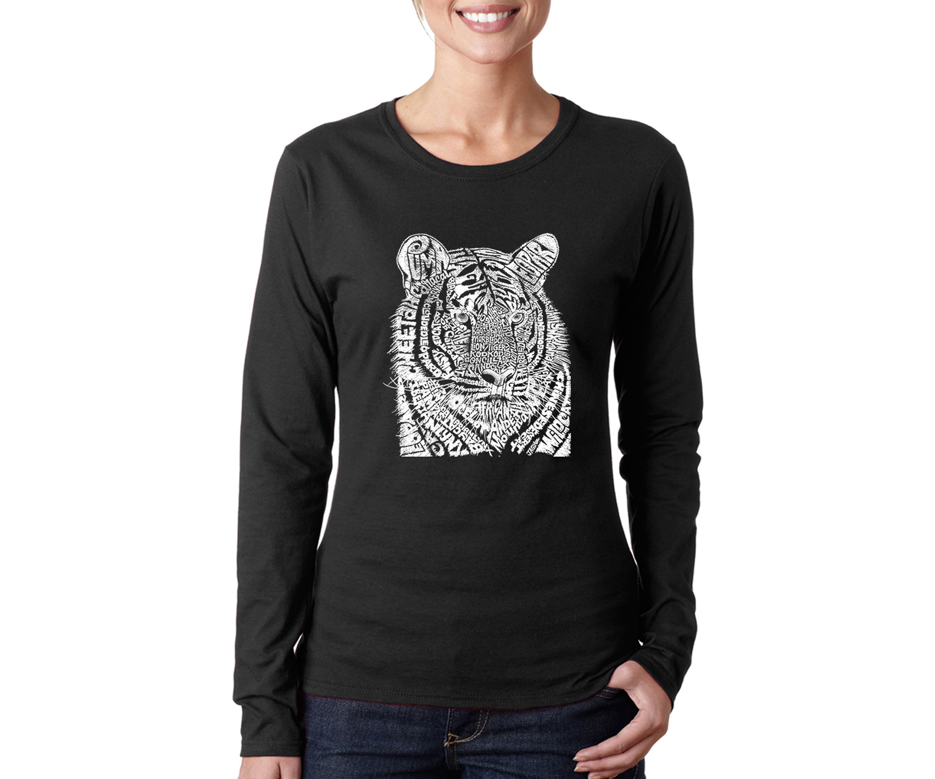 Word Art Long Sleeve T-Shirt - Big Cats