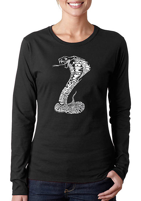 Word Art Long Sleeve T-Shirt - Types of Snakes