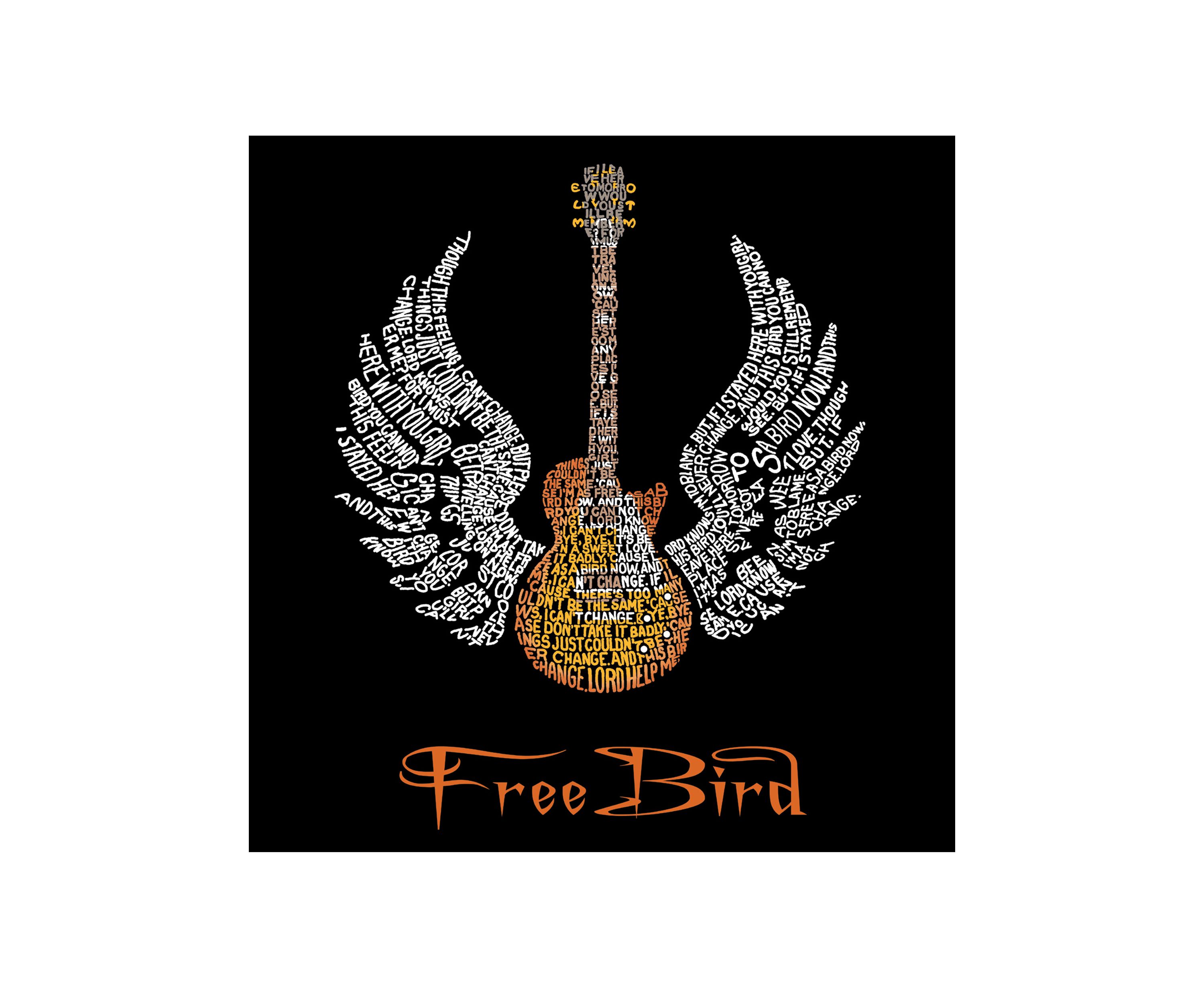 Word Art T Shirt – Lyrics To Freebird