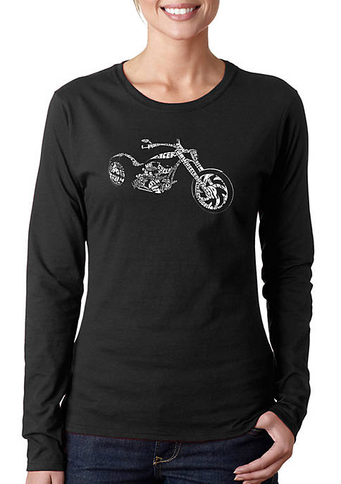 Word Art Long Sleeve T-Shirt - Motorcycle