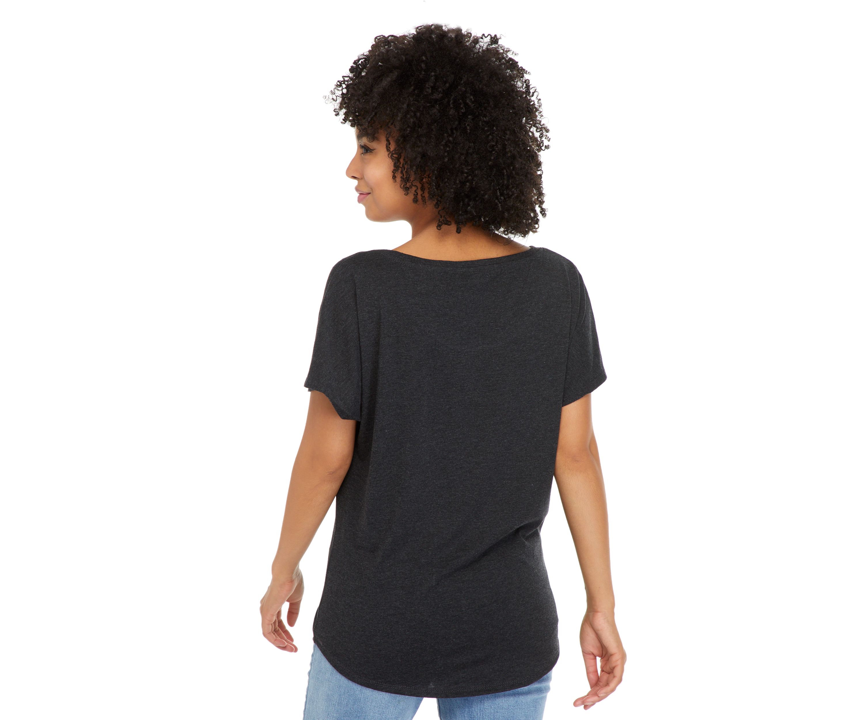 Womens Loose Fit Dolman Cut Word Art Graphic Shirt - Countries in Africa