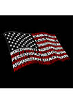 Womens Loose Fit Dolman Cut Word Art Graphic Shirt - American Wars Tribute Flag