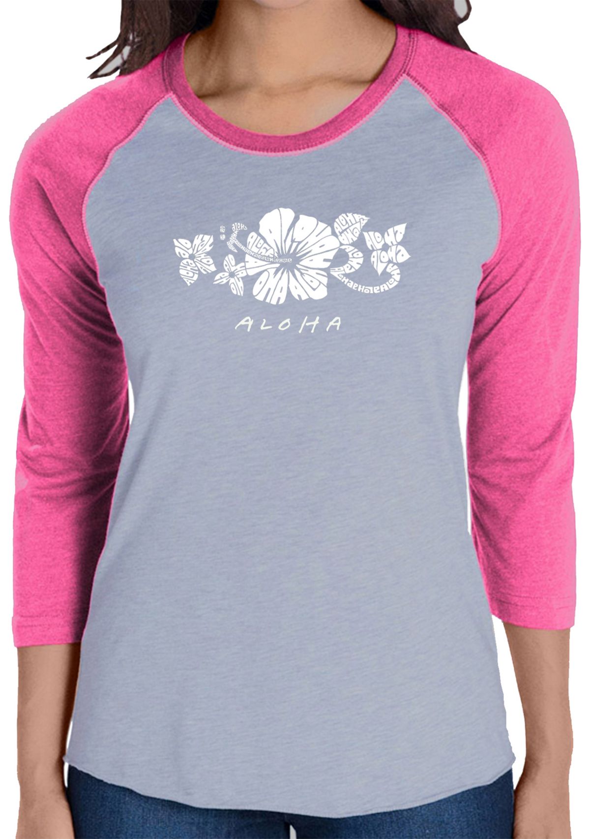Raglan Baseball Word Art T-Shirt - Aloha