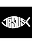 Womens Raglan Baseball Word Art T-Shirt - Christian Jesus Name Fish Symbol
