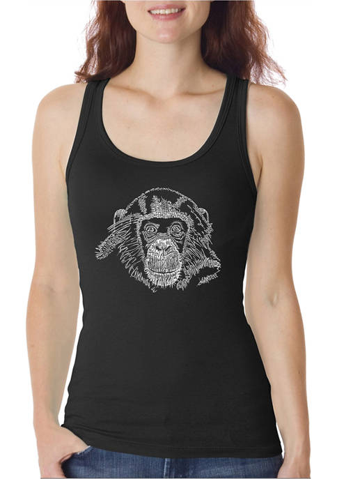 Womens Word Art Tank Top - Chimpanzee