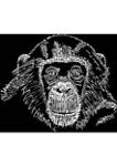 Womens Word Art V-Neck Graphic T-Shirt - Chimpanzee